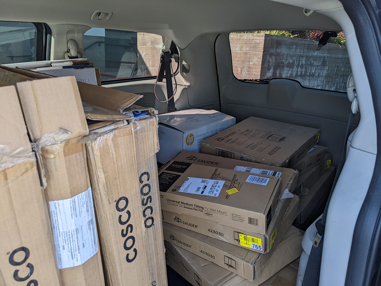 Van full of boxes